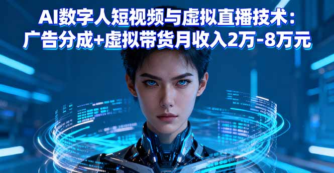 （16148期）AI数字人短视频与虚拟直播技术：广告分成+虚拟带货月收入2万-8万元-宇文网创