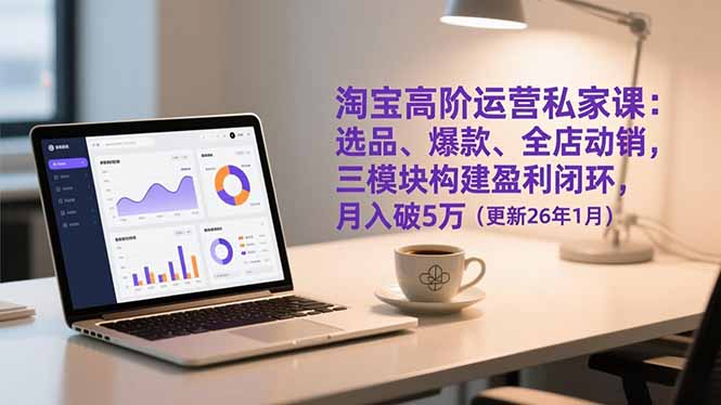 （17080期）淘宝高阶运营私家课：选品、爆款、全店动销，三模块构建盈利闭环，月入破5万（更新26年1月）-宇文网创