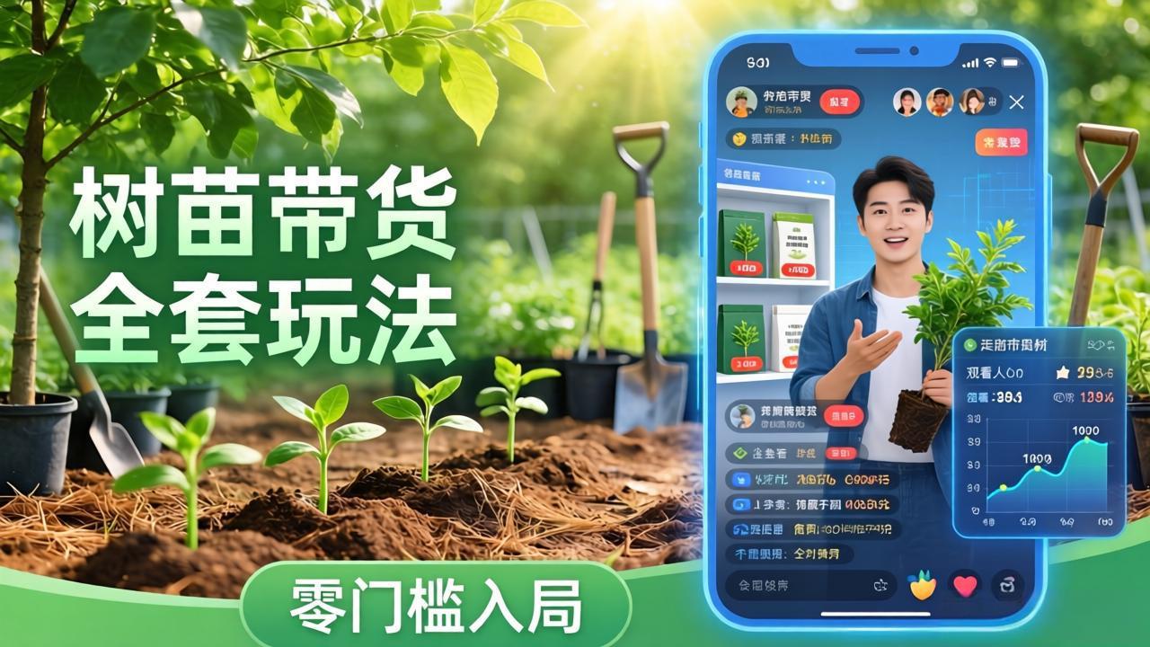 （17729期）视频号AI树苗带货全套玩法：零门槛入局，掌握豆包、千问等AI工具制作树苗视频的全套流程-宇文网创