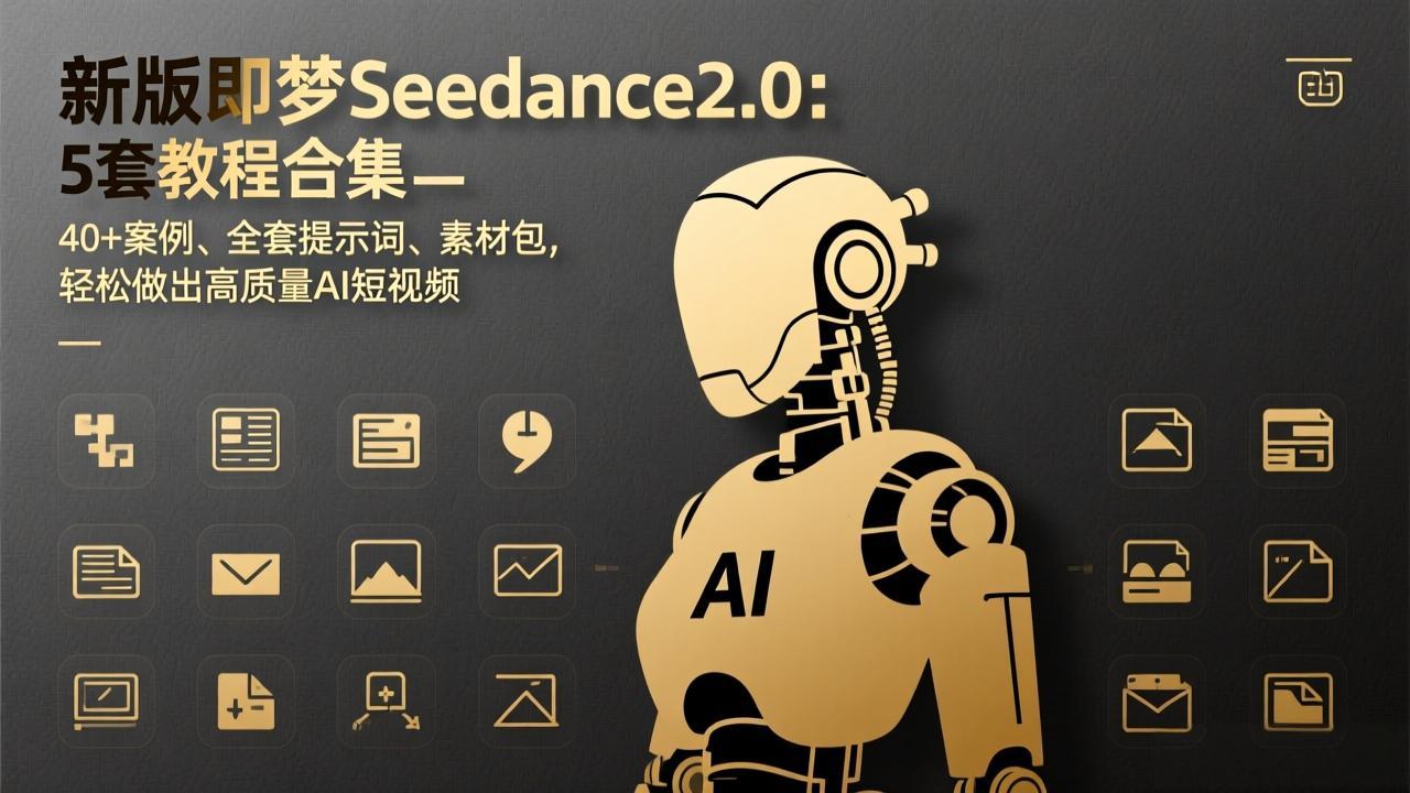 （17398期）新版即梦Seedance2.0：5套教程合集，40+案例、全套提示词、素材包，轻松做出高质量AI短视频-宇文网创
