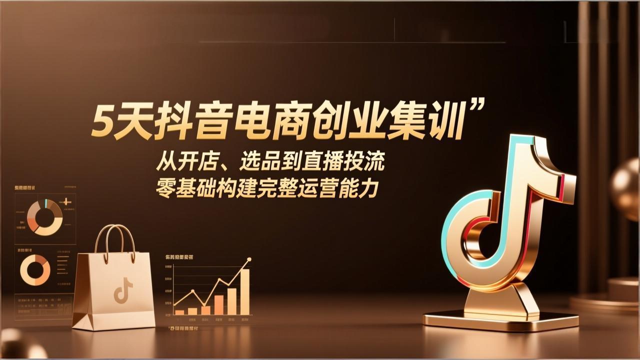 （17544期）5天抖音电商创业集训：从开店、选品到直播投流，零基础构建完整运营能力-宇文网创