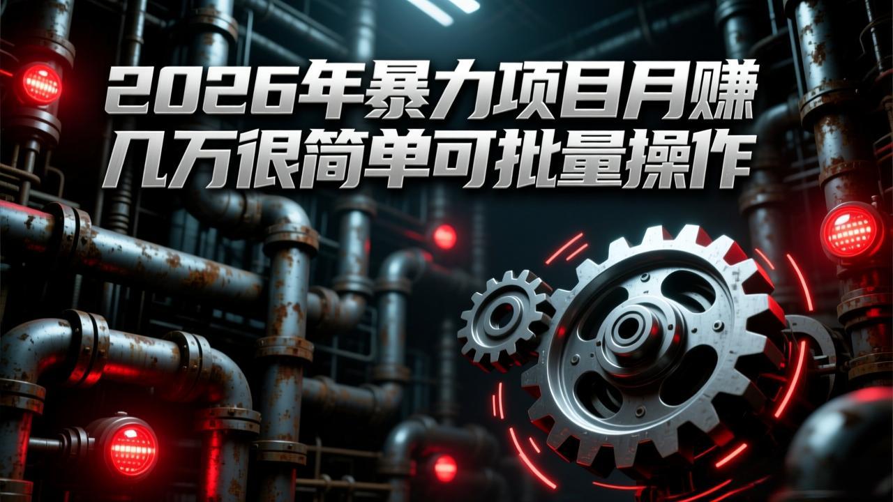 （17218期）2026年暴力项目月赚几万很简单可批量操作，成本低，利润大-宇文网创
