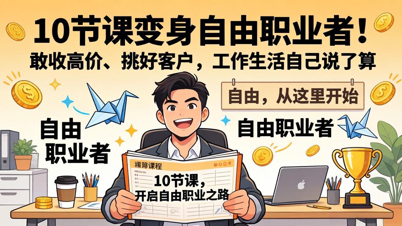(17663期)10 节课变身自由职业者!敢收高价、挑好客户,工作生活自己说了算-宇文网创