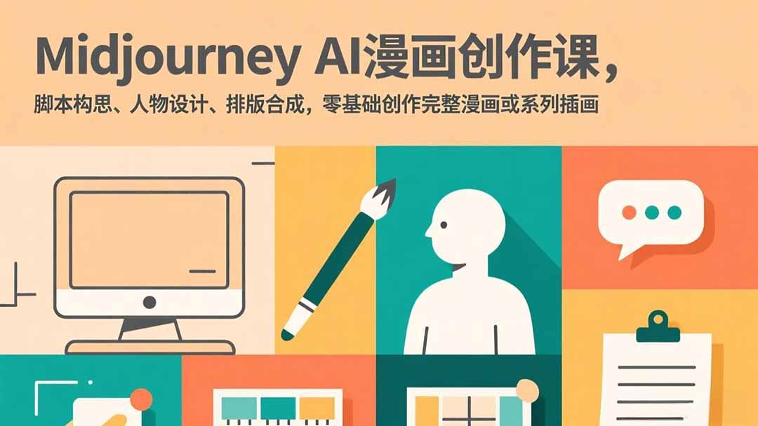 （17299期）Midjourney AI漫画创作课，脚本构思、人物设计、排版合成，零基础创作完整漫画或系列插画-宇文网创