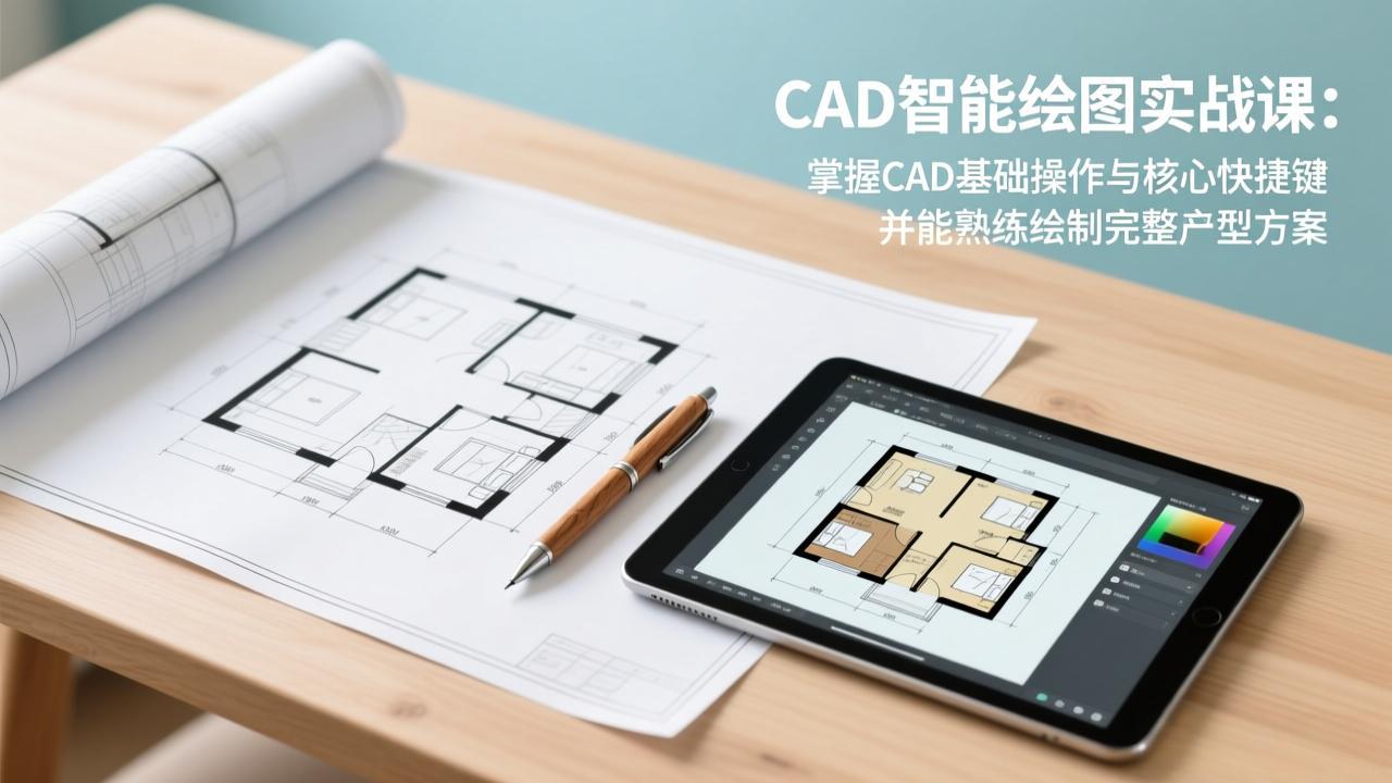 （17348期）CAD智能绘图实战课：掌握CAD基础操作与核心快捷键，并能熟练绘制完整户型方案-宇文网创