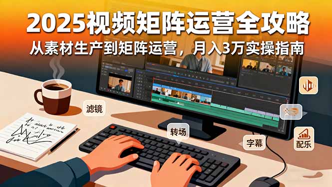 （16333期）2025短视频矩阵运营全攻略：从素材生产到矩阵运营，月入3万实操指南-宇文网创