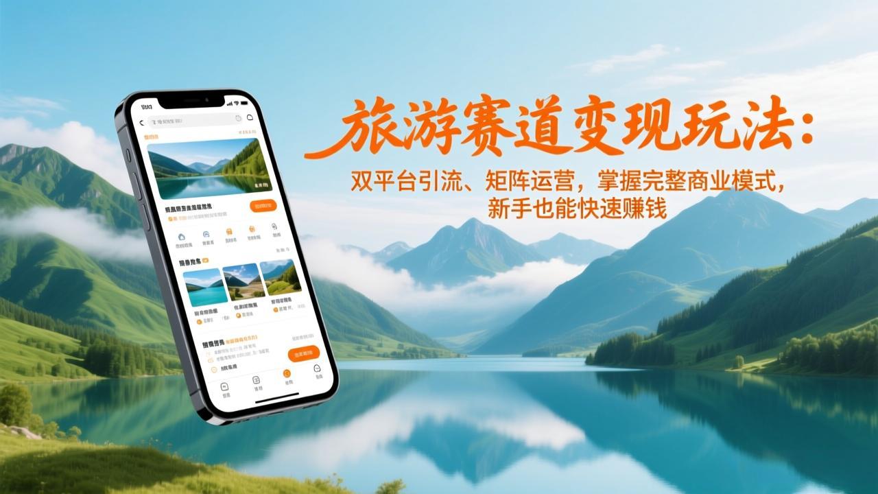 (17153期)旅游赛道变现玩法:双平台引流、矩阵运营,掌握完整商业模式,新手也能快速赚钱-宇文网创