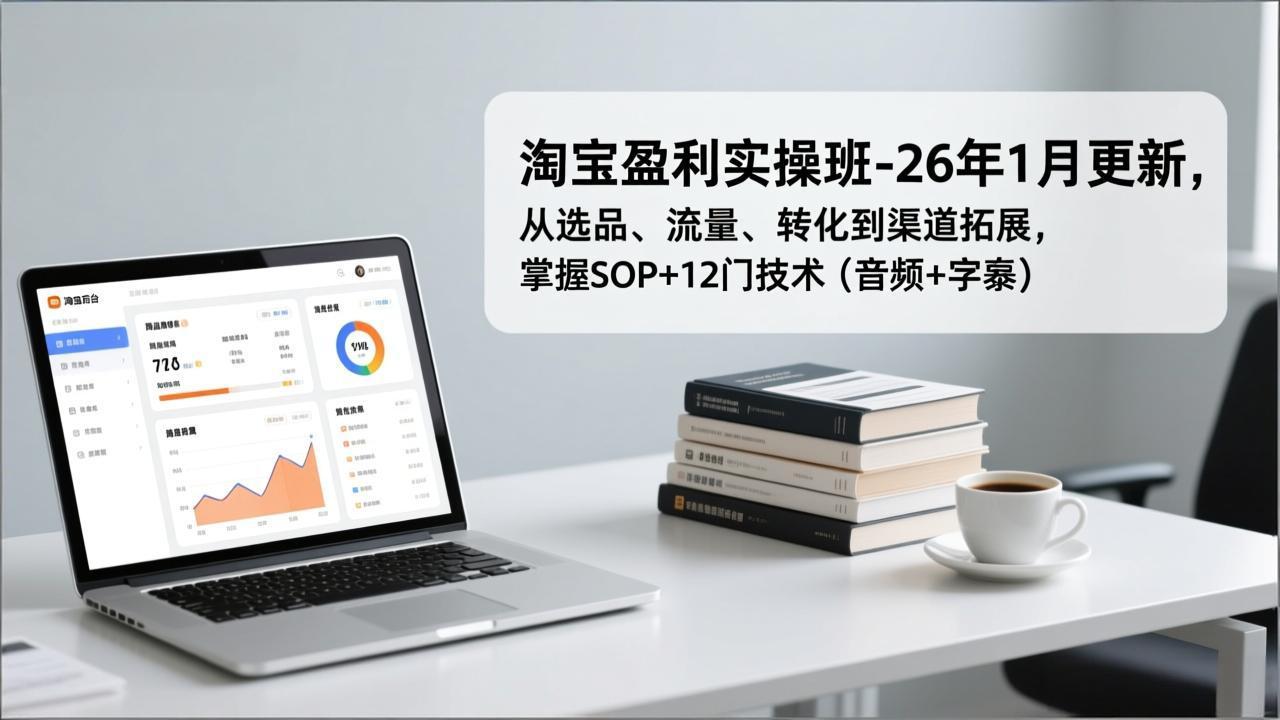 （17105期）淘宝盈利实操班-26年1月更新，从选品、流量、转化到渠道拓展，掌握SOP+12门技术（音频+字幕）-宇文网创