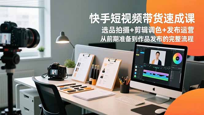 （16752期）快手短视频带货速成课，选品拍摄+剪辑调色+发布运营，从前期准备到作品发布的完整流程-宇文网创