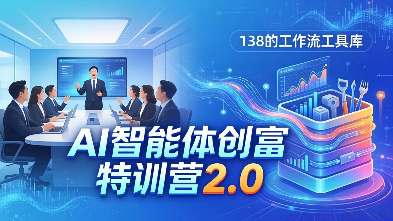 (17833期)AI智能体创富训练营2.0:3天闭门直播+视频课+工具库,从0到1搭建智能体附138个工作流-宇文网创
