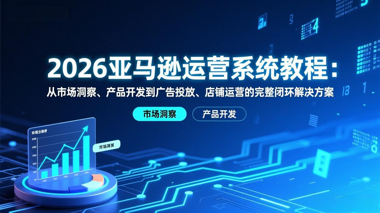 （17208期）2026亚马逊运营系统教程：从市场洞察、产品开发到广告投放、店铺运营的完整闭环解决方案-宇文网创