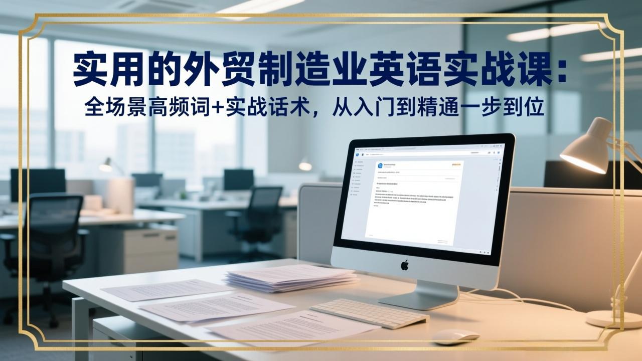 (17532期)实用的外贸制造业英语实战课:全场景高频词+实战话术,从入门到精通一步到位-宇文网创