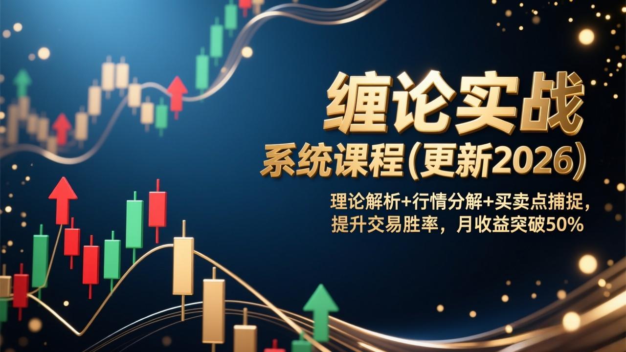 （17136期）缠论实战系统课程(更新2026)，理论解析+行情分解+买卖点捕捉，提升交易胜率，月收益突破50%-宇文网创