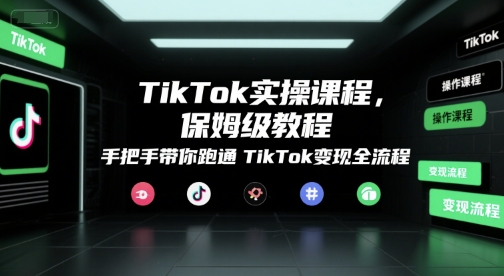 TikTok实操课程，保姆级教程，手把手带你跑通TikTok变现全流程-宇文网创
