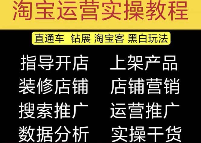 2023淘宝开店教程0基础到高级全套视频网店电商运营培训教学课程(2月更新)-宇文网创
