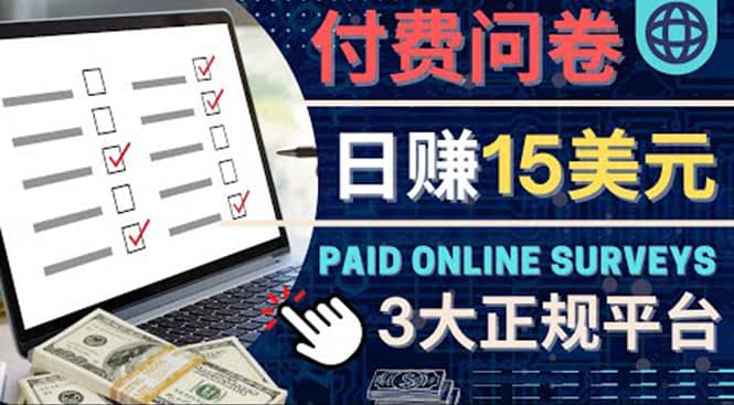 参与付费调查,利用自己的空闲时间完成问卷,适合新手的平台,日赚15美元-宇文网创