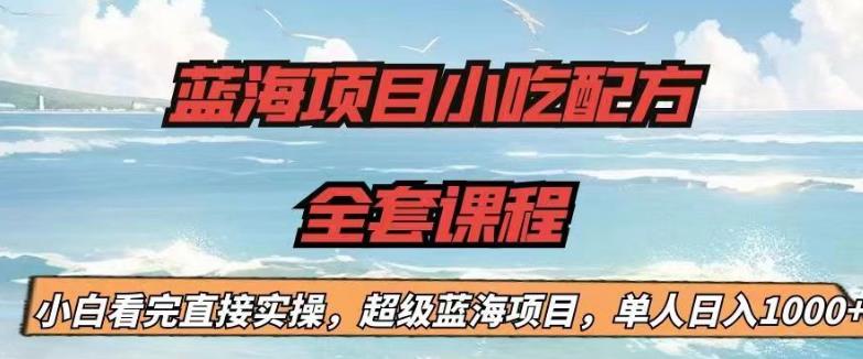蓝海项目小吃配方全套课程，小白看完直接实操，单人日入1000+【揭秘】-宇文网创