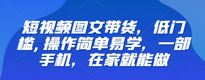 【推荐】短视频图文带货，低门槛,操作简单易学，一部手机，在家就能做-宇文网创