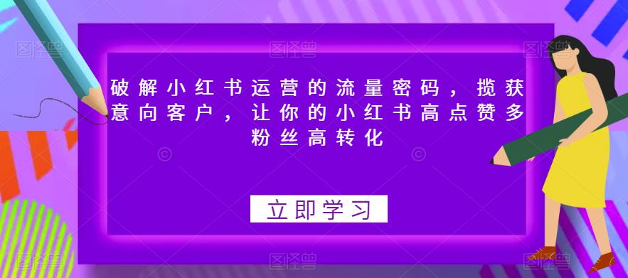 破解小红书运营的流量密码，揽获意向客户，让你的小红书高点赞多粉丝高转化-宇文网创