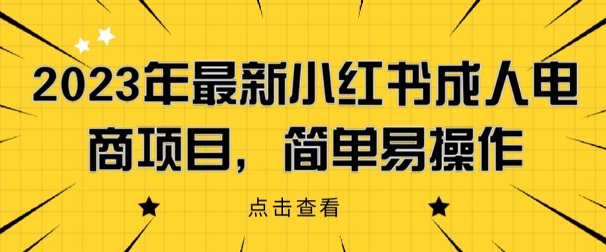 2023年最新小红书成人电商项目，简单易操作【详细教程】【揭秘】-宇文网创