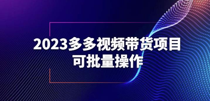 2023多多视频带货项目，可批量操作【保姆级教学】【揭秘】-宇文网创