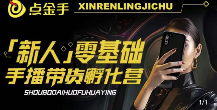 2023点金手·新人零基础手播带货孵化营：账号运营篇+主播话术篇+数据流量篇等-宇文网创