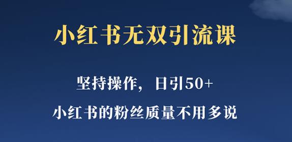 小红书无双课一天引50+女粉，不用做视频发视频，小白也很容易上手拿到结果【仅揭秘】-宇文网创