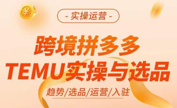 跨境拼多多TEMU实操与选品，​掌握平台运营方法技巧，选品避坑12条标准，爆款的底层思路等-宇文网创