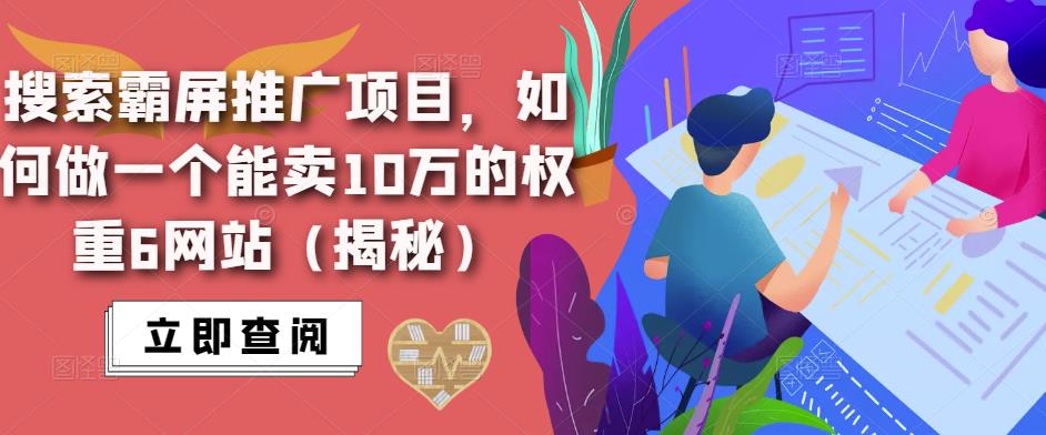 搜索霸屏推广项目，如何做一个能卖10万的权重6网站（揭秘）-宇文网创