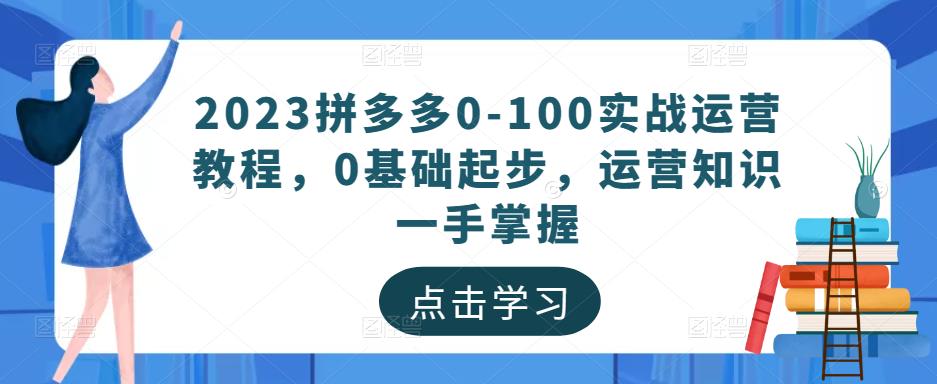 2023拼多多0-100实战运营教程，0基础起步，运营知识一手掌握-宇文网创