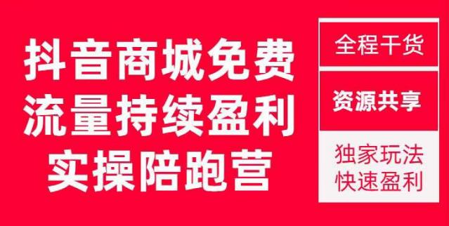 抖音商城搜索持续盈利陪跑成长营，抖音商城搜索从0-1、从1到10的全面解决方案-宇文网创