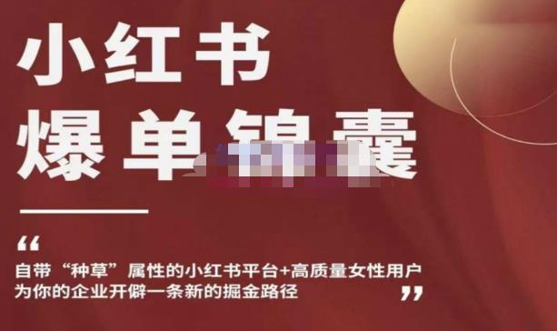 小红书爆单锦囊，自带种草属性+高质量女性用户，为你的企业开辟一条新的掘金路径-宇文网创