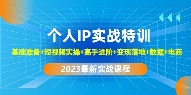 2023个人IP实战特训：基础准备+短视频实操+高手进阶+变现落地+数据+电商-宇文网创