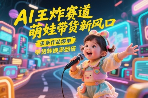 AI王炸赛道，萌娃带货新风口，条条作品爆单，带货转换率翻倍，核心逻辑拆解-宇文网创