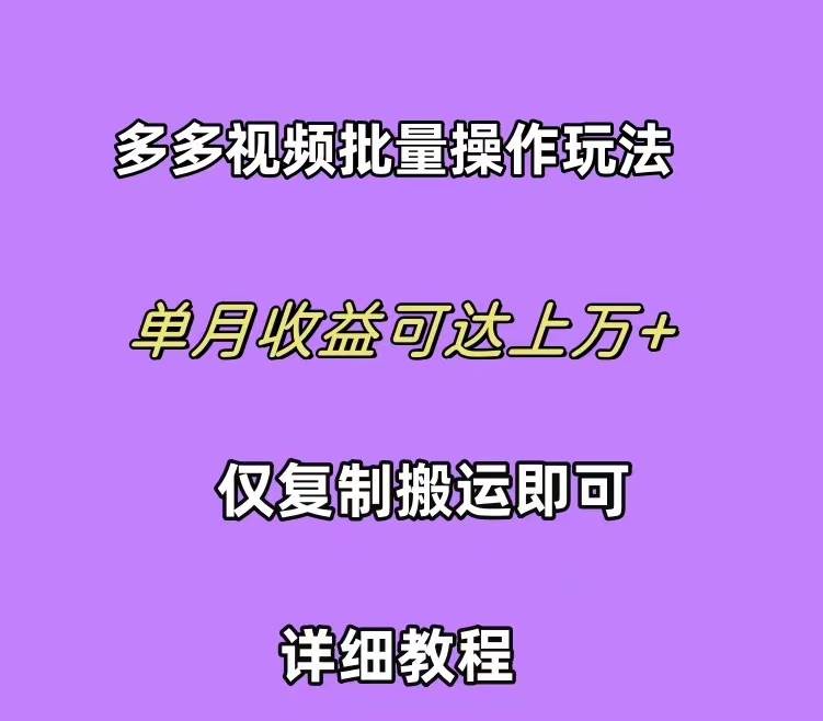 （10029期）拼多多视频带货快速过爆款选品教程 每天轻轻松松赚取三位数佣金 小白必…-宇文网创