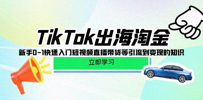 （10035期）TikTok-出海淘金，新手0-1快速入门短视频直播带货等引流到变现的知识-宇文网创