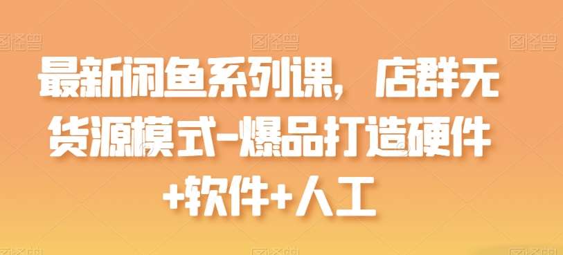 最新闲鱼系列课，店群无货源模式-爆品打造硬件+软件+人工-宇文网创