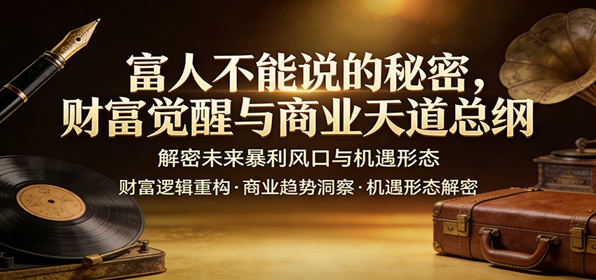 富人不能说的秘密，财富觉醒与商业天道总纲，解密未来暴利风口与机遇形态-宇文网创