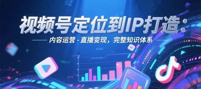 视频号定位到IP打造：账号搭建-内容运营-直播变现，完整知识体系-宇文网创
