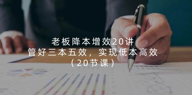 （11238期）老板 降本增效20讲，管好 三本五效，实现低本高效（20节课）-宇文网创