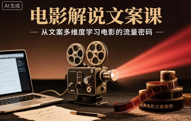 电影解说文案课，从文案多维度学习电影的流量密码-宇文网创