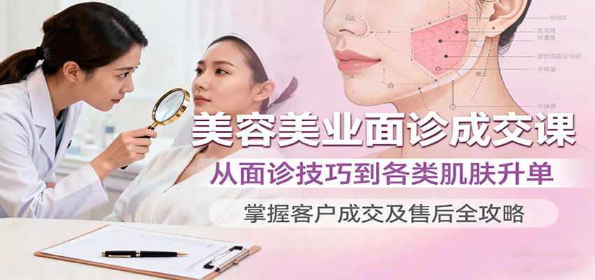 美容美业面诊成交课，从面诊技巧到各类肌肤升单，掌握客户成交及售后全攻略-宇文网创