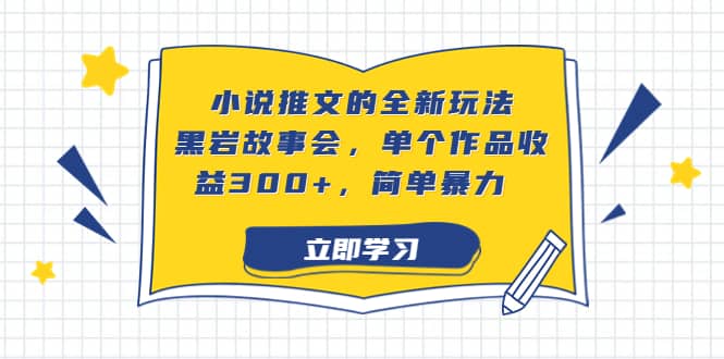 小说推文的全新玩法，黑岩故事会，单个作品收益300+，简单暴力-宇文网创