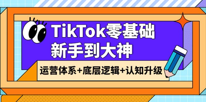 TikTok零基础新手到大神：运营体系+底层逻辑+认知升级（9节系列课）-宇文网创
