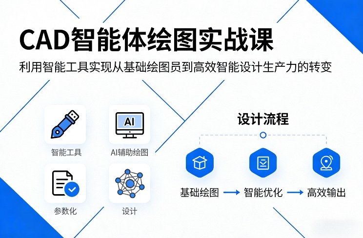 CAD智能体绘图实战课,利用智能工具,实现从基础绘图员到高效智能设计生产力的转变-宇文网创