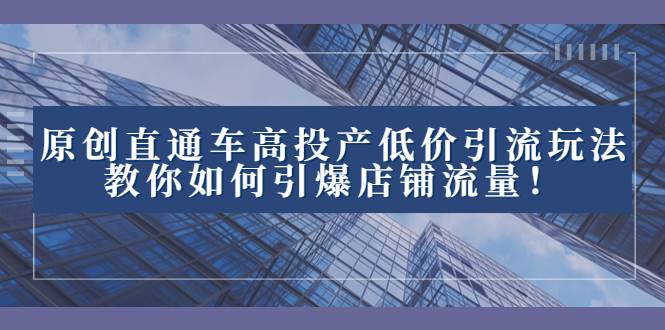 （8197期）2023直通车高投产低价引流玩法，教你如何引爆店铺流量！-宇文网创