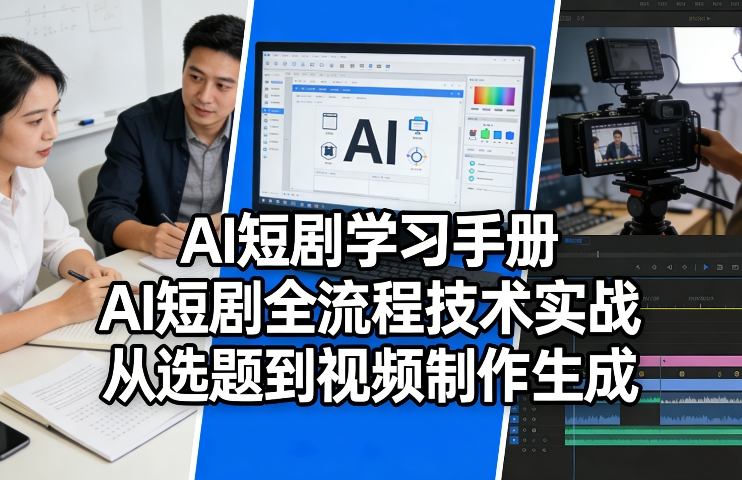 AI短剧学习手册，AI短剧全流程技术实战，从选题到视频制作生成-宇文网创