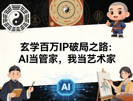 玄学百万IP破局之路：AI当管家，我当艺术家-宇文网创