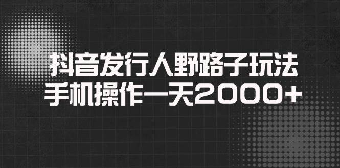 （14068期）抖音发行人野路子玩法，手机操作一天2000+-宇文网创