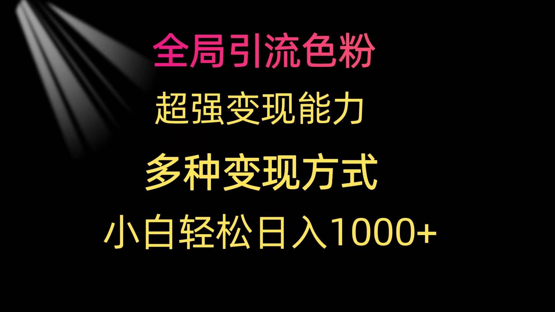 （9680期）全局引流色粉 超强变现能力 多种变现方式 小白轻松日入1000+-宇文网创